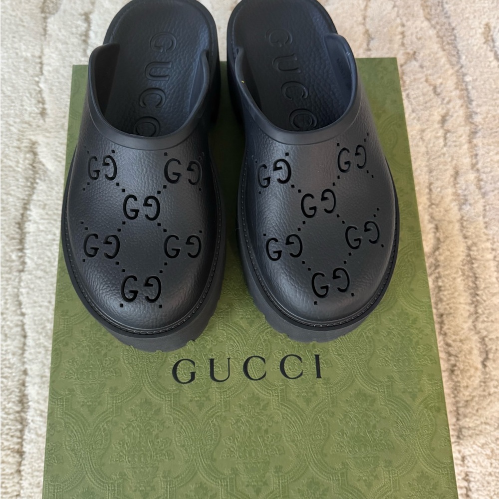 Gucci - Elea G-logo rubber platform mules